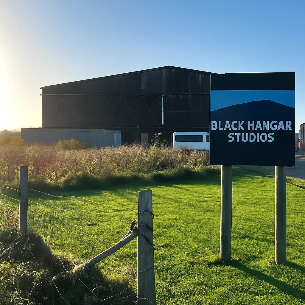 Black Hangar Studios before the roof insulation installation.