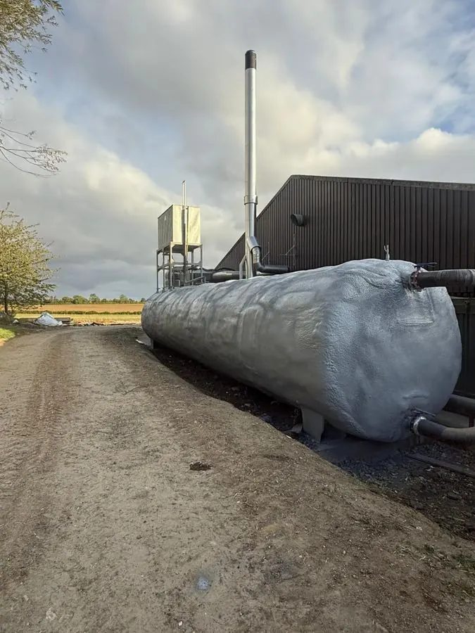Spray foam insulation applied to tanks and vessels — real Duratite Group project